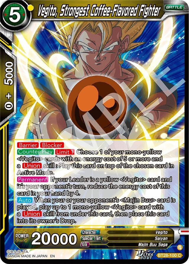 Image for Vegito, Strongest Coffee-Flavored Fighter (BT28-100) (BT28) - Dragon Ball Super: Masters
