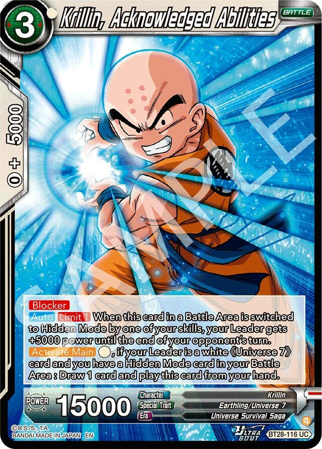 Image for Krillin, Acknowledged Abilities (BT28-116) (BT28) - Dragon Ball Super: Masters