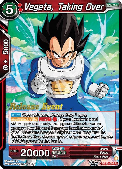 Image for Vegeta, Taking Over (BT28-009) (BT28_PR) - Dragon Ball Super: Masters