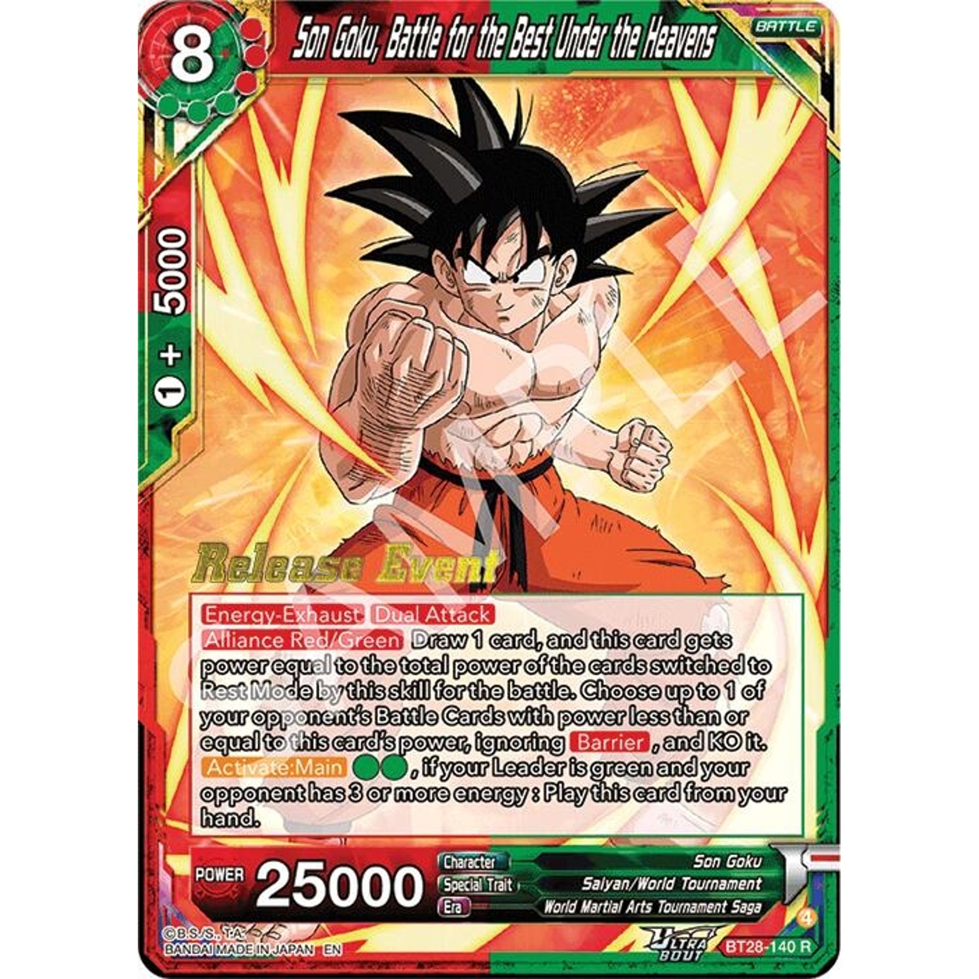 Image for Son Goku, Battle for the Best Under the Heavens (BT28-140) (BT28_PR) - Dragon Ball Super: Masters