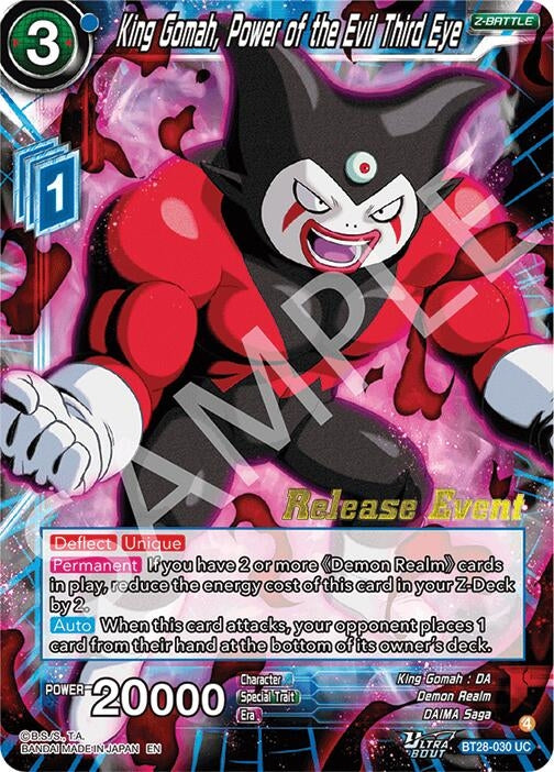 Image for King Gomah, Power of the Evil Third Eye (BT28-030) (BT28_PR) - Dragon Ball Super: Masters