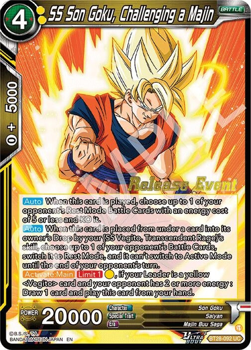 Image for SS Son Goku, Challenging a Majin (BT28-092) (BT28_PR) - Dragon Ball Super: Masters