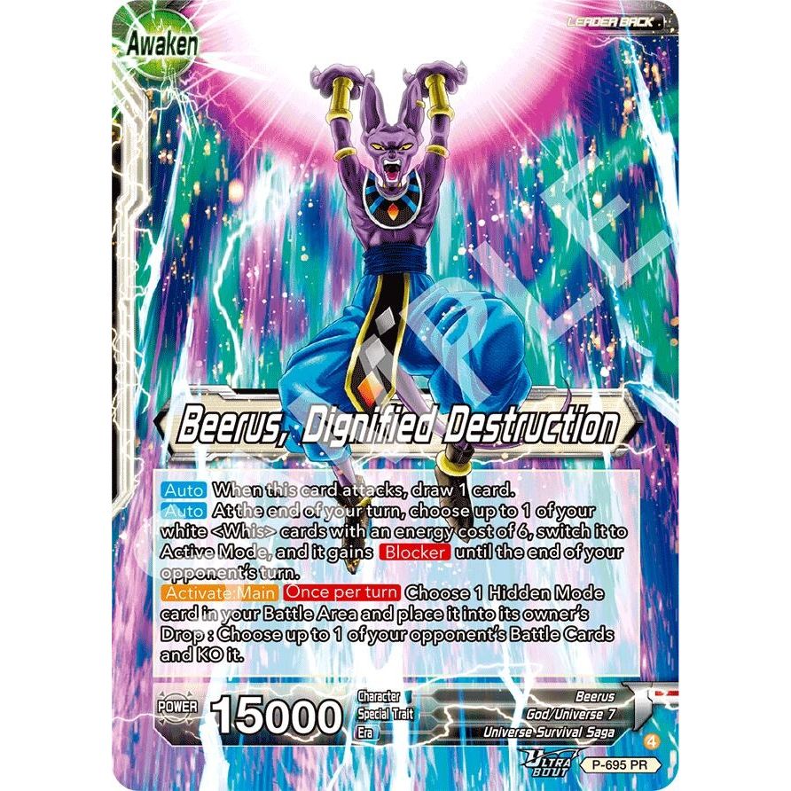 Image for Beerus // Beerus, Dignified Destruction (P-695) (PR) - Dragon Ball Super: Masters
