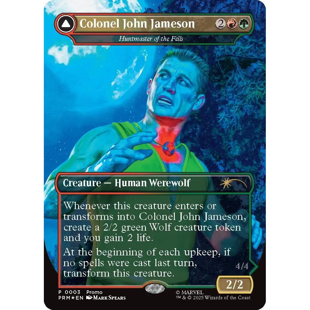 Image for Colonel John Jameson - Huntmaster of the Fells (Borderless) (3) (MEDIA) - Magic: The Gathering