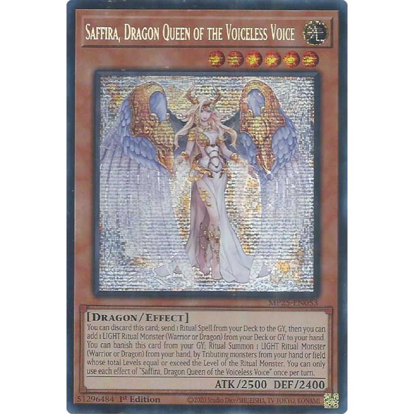 Image for Saffira, Dragon Queen of the Voiceless Voice (MP25-EN053) (MP25) - YuGiOh