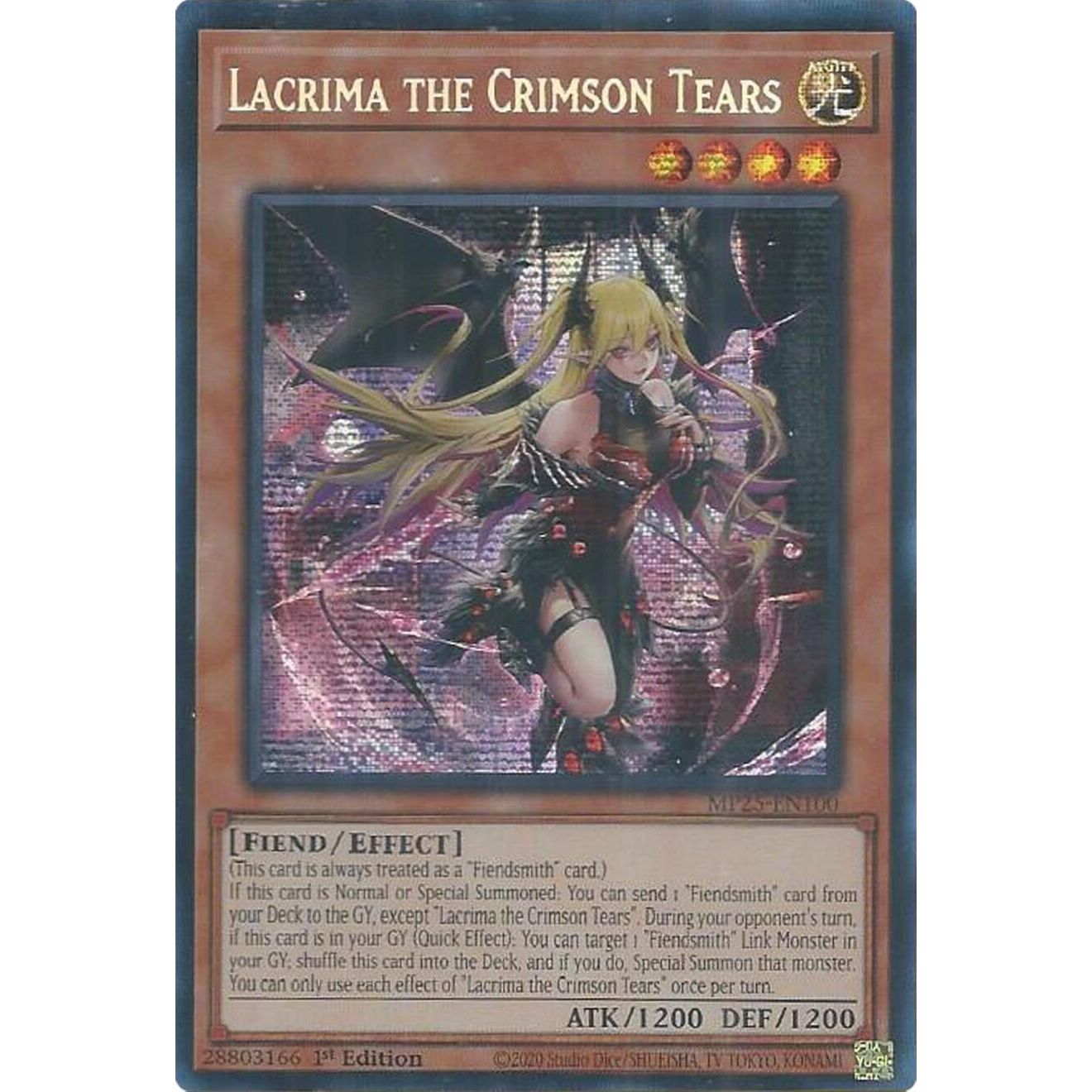 Image for Lacrima the Crimson Tears (MP25-EN100) (MP25) - YuGiOh