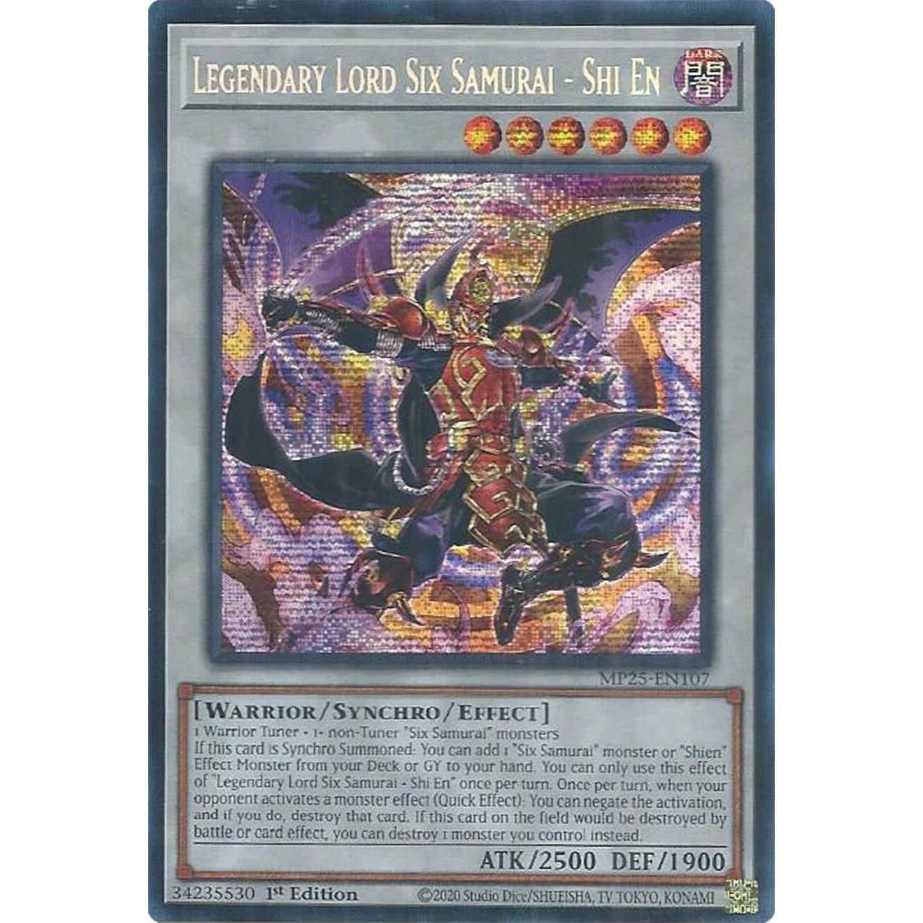 Image for Legendary Lord Six Samurai - Shi En (MP25-EN107) (MP25) - YuGiOh