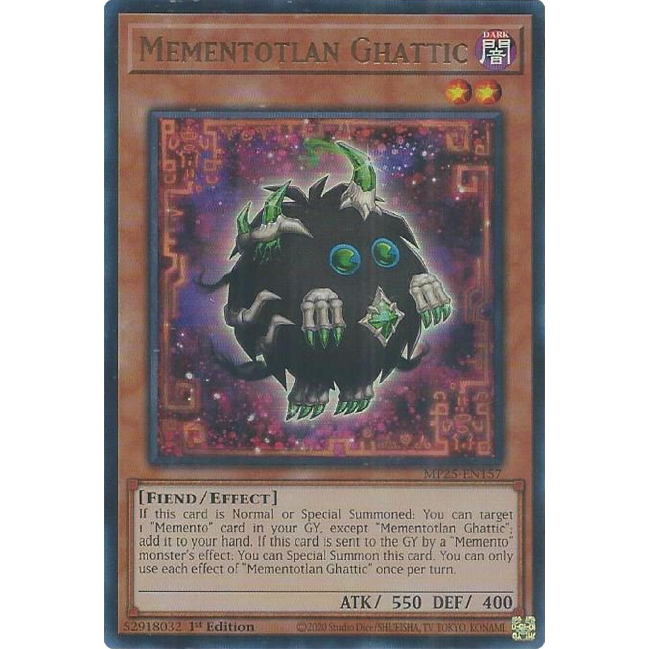 Image for Mementotlan Ghattic (MP25-EN157) (MP25) - YuGiOh