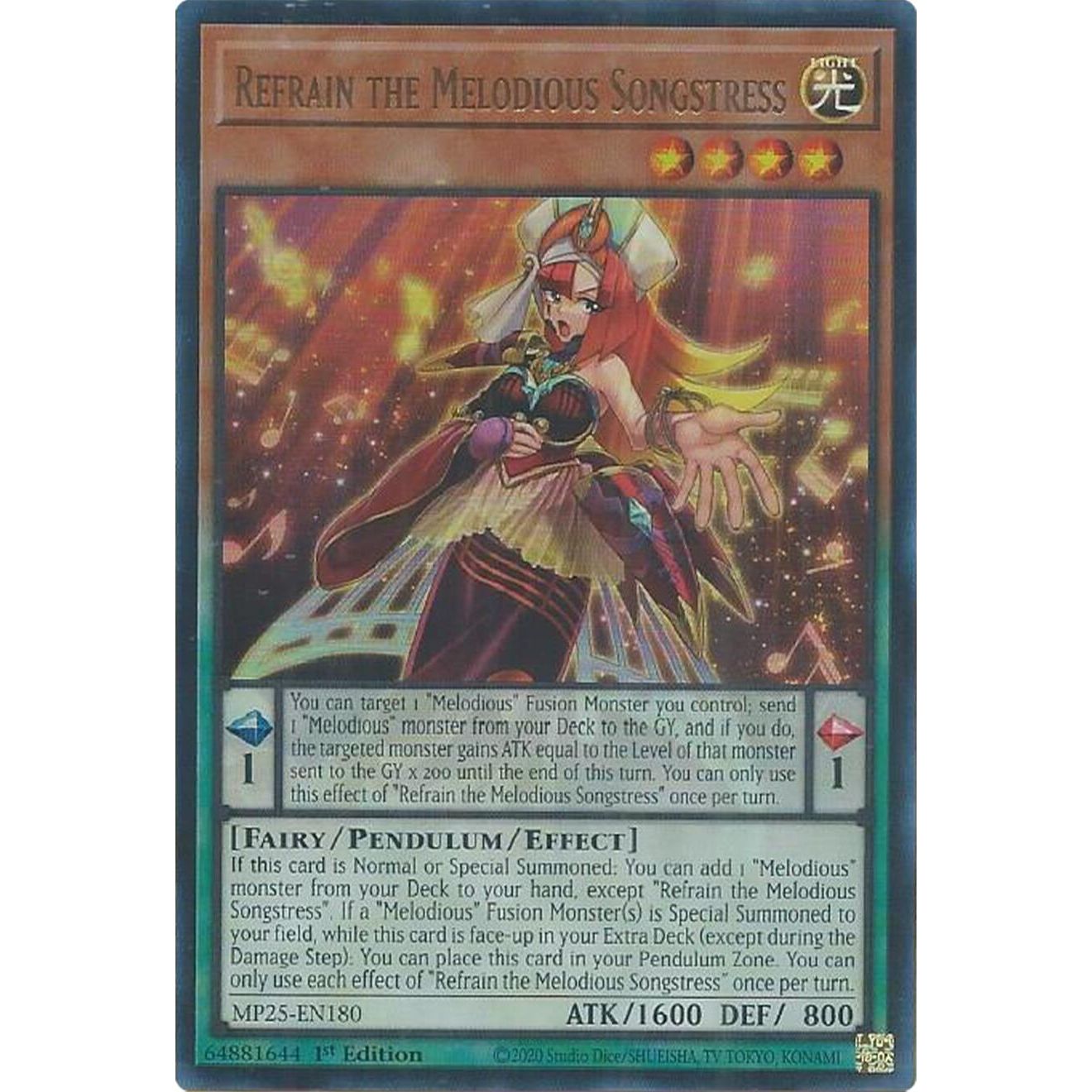 Image for Refrain the Melodious Songstress (MP25-EN180) (MP25) - YuGiOh