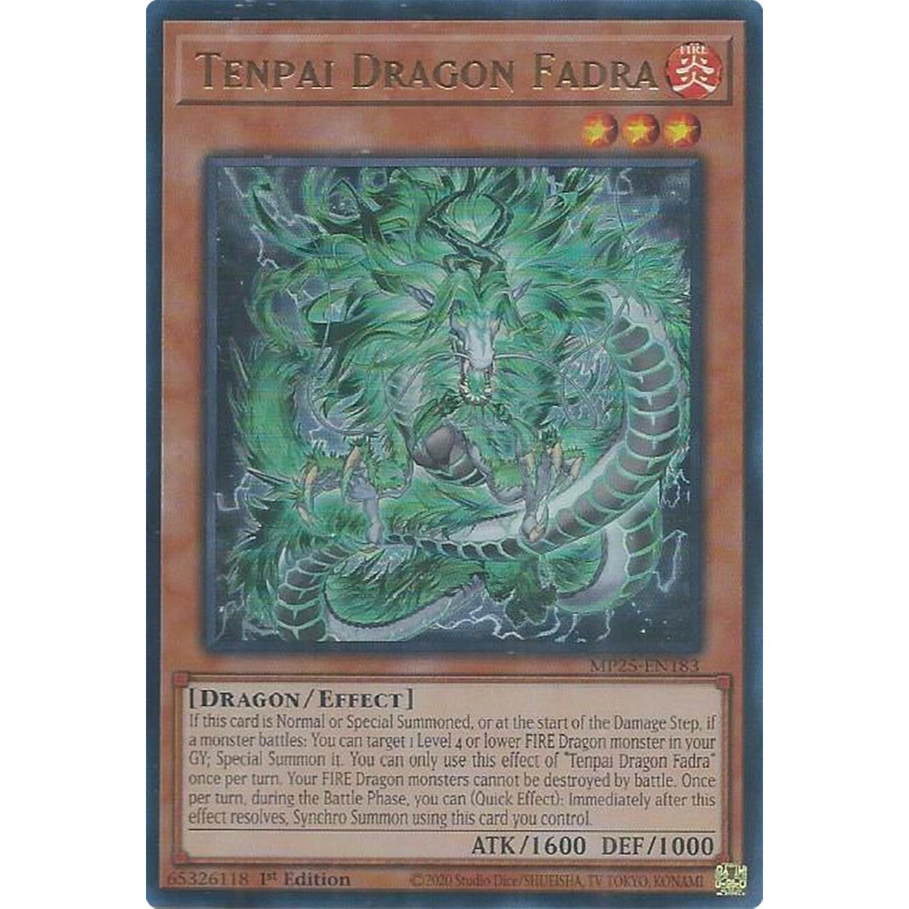Image for Tenpai Dragon Fadra (MP25-EN183) (MP25) - YuGiOh