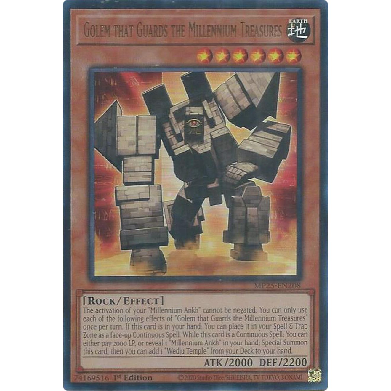 Image for Golem that Guards the Millennium Treasures (MP25-EN208) (MP25) - YuGiOh