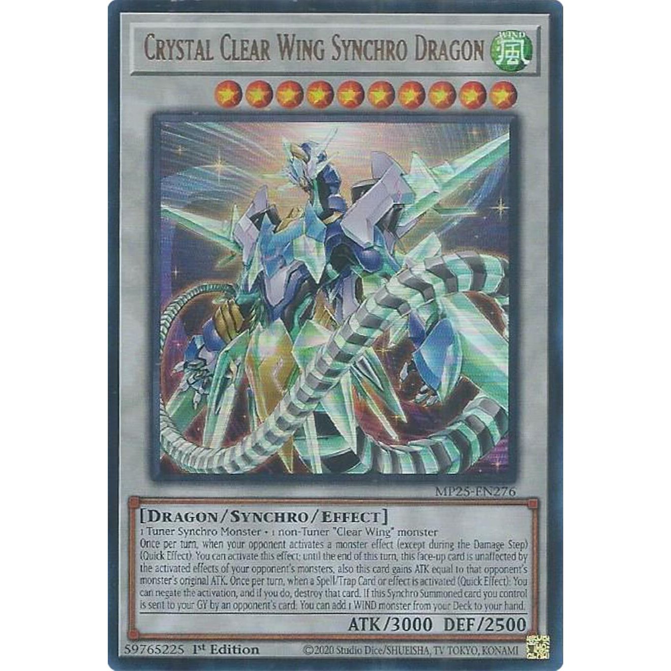 Image for Crystal Clear Wing Synchro Dragon (MP25-EN276) (MP25) - YuGiOh