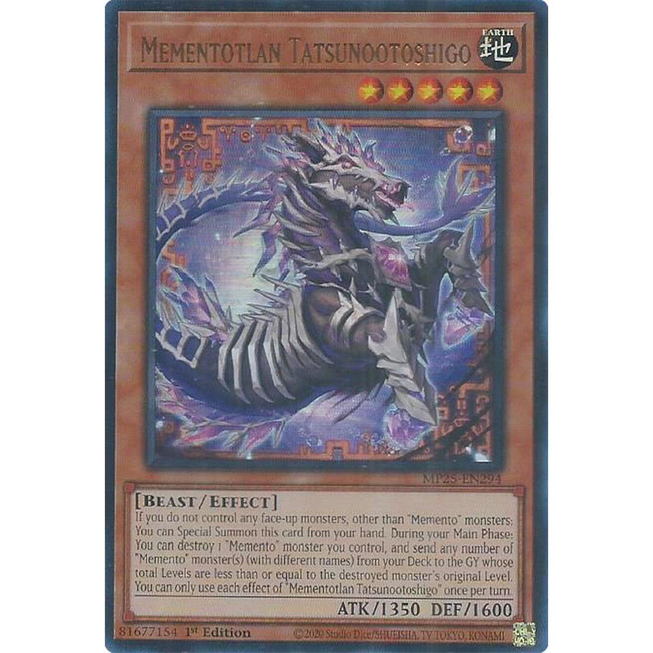 Image for Mementotlan Tatsunootoshigo (MP25-EN294) (MP25) - YuGiOh