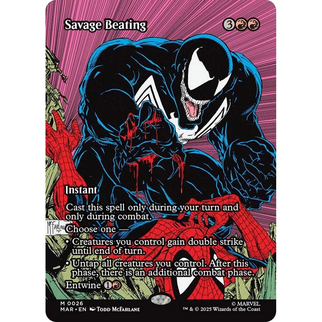 Image for Savage Beating (Borderless) (26) (MAR) - Magic: The Gathering