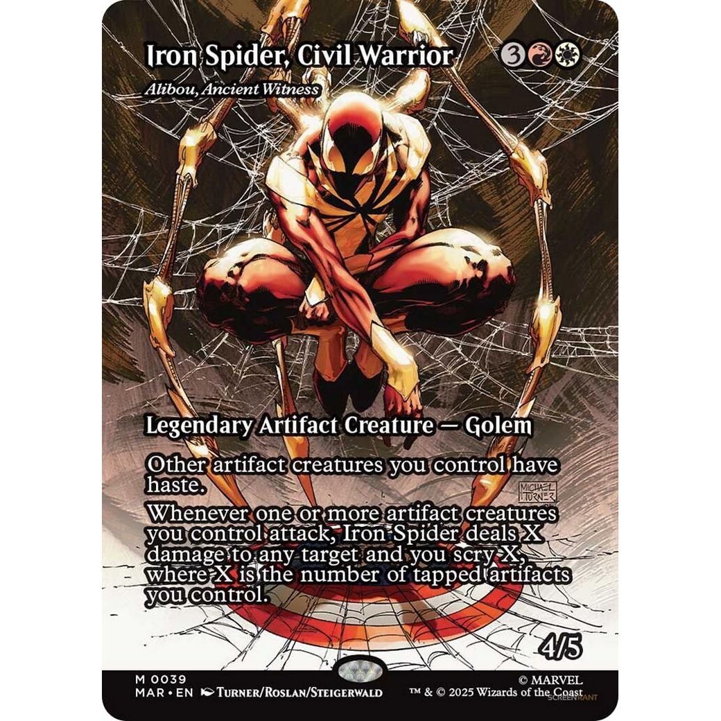 Image for Iron Spider, Civil Warrior - Alibou, Ancient Witness (Borderless) (39) (MAR) - Magic: The Gathering