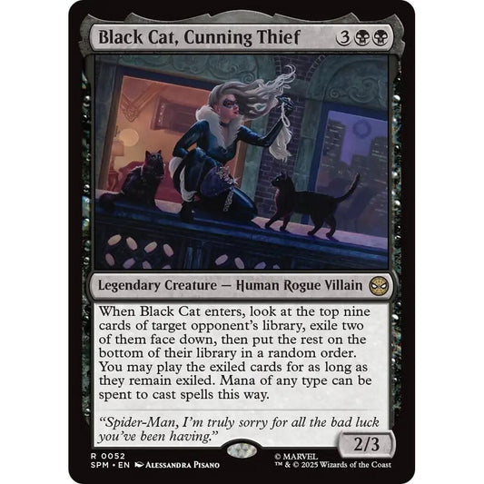 Image for Black Cat, Cunning Thief (52) (SPM) - Magic: The Gathering
