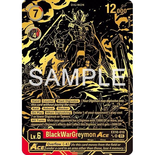 Image for BlackWarGreymon ACE (Rare Pull) (EX10-010 SR) (EX10) - Digimon Card Game