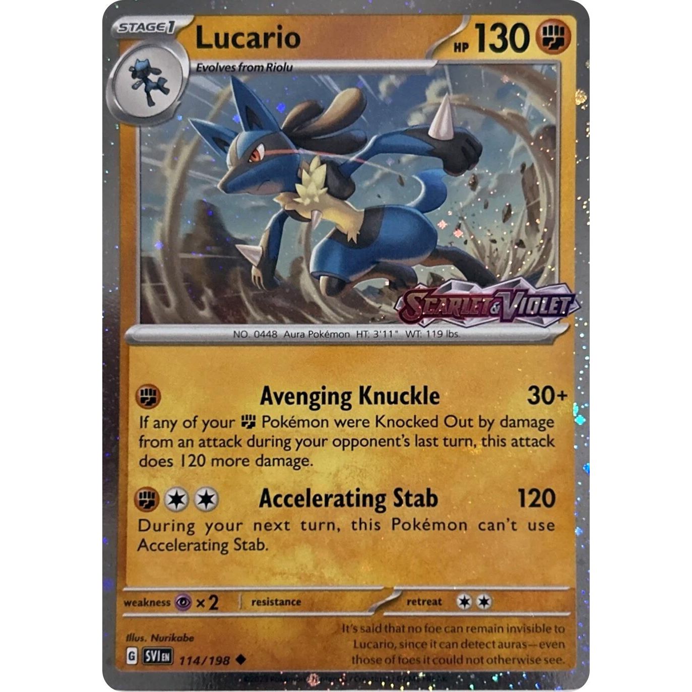 Image for Lucario (Scarely & Violet Stamp) (114/198) (MCAP) - Pokemon