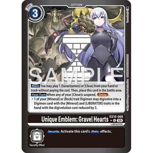 Image for Unique Emblem: Gravel Hearts (Limited Foil) (EX10-069 U) (EX10) - Digimon Card Game