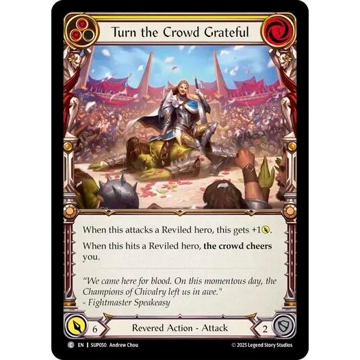 Image for Turn the Crowd Grateful (Yellow) (SUP050) (SUP) - Flesh and Blood TCG