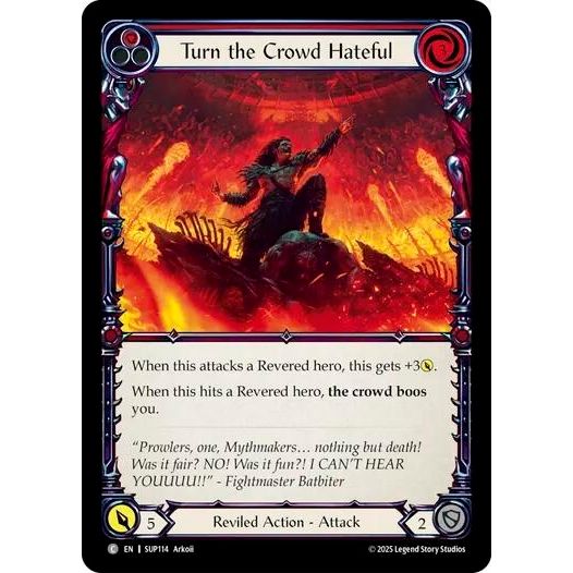 Image for Turn the Crowd Hateful (Red) (SUP114) (SUP) - Flesh and Blood TCG