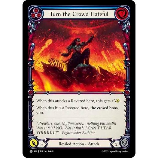 Image for Turn the Crowd Hateful (Blue) (SUP116) (SUP) - Flesh and Blood TCG