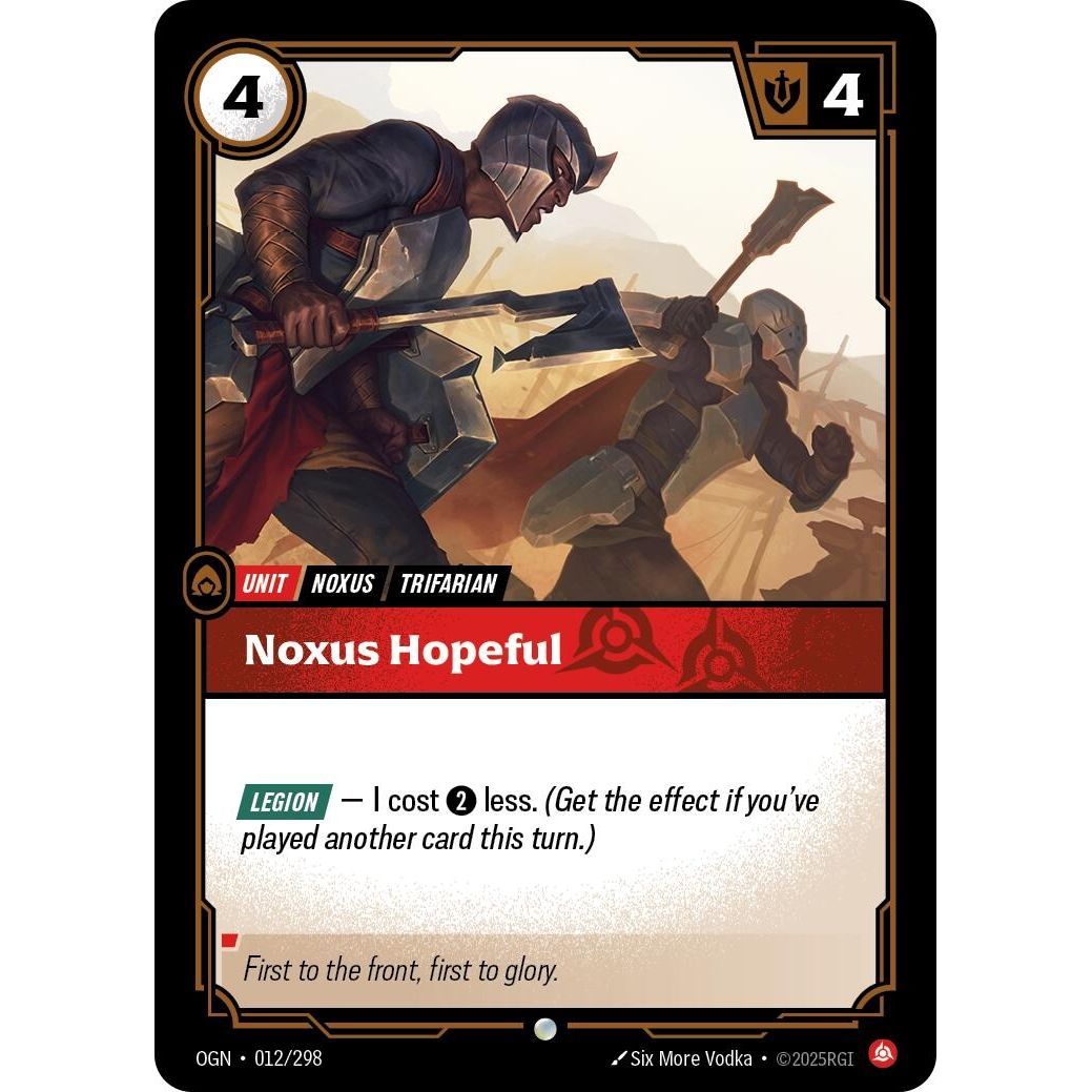 Image for Noxus Hopeful (012/298) (OGN) - Riftbound: League of Legends Trading Card Game