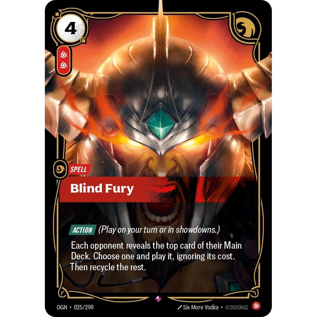 Image for Blind Fury (025/298) (OGN) - Riftbound: League of Legends Trading Card Game