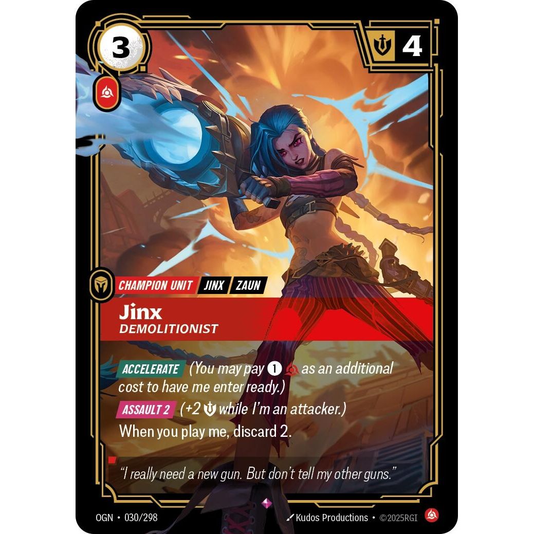 Image for Jinx - Demolitionist (030/298) (OGN) - Riftbound: League of Legends Trading Card Game
