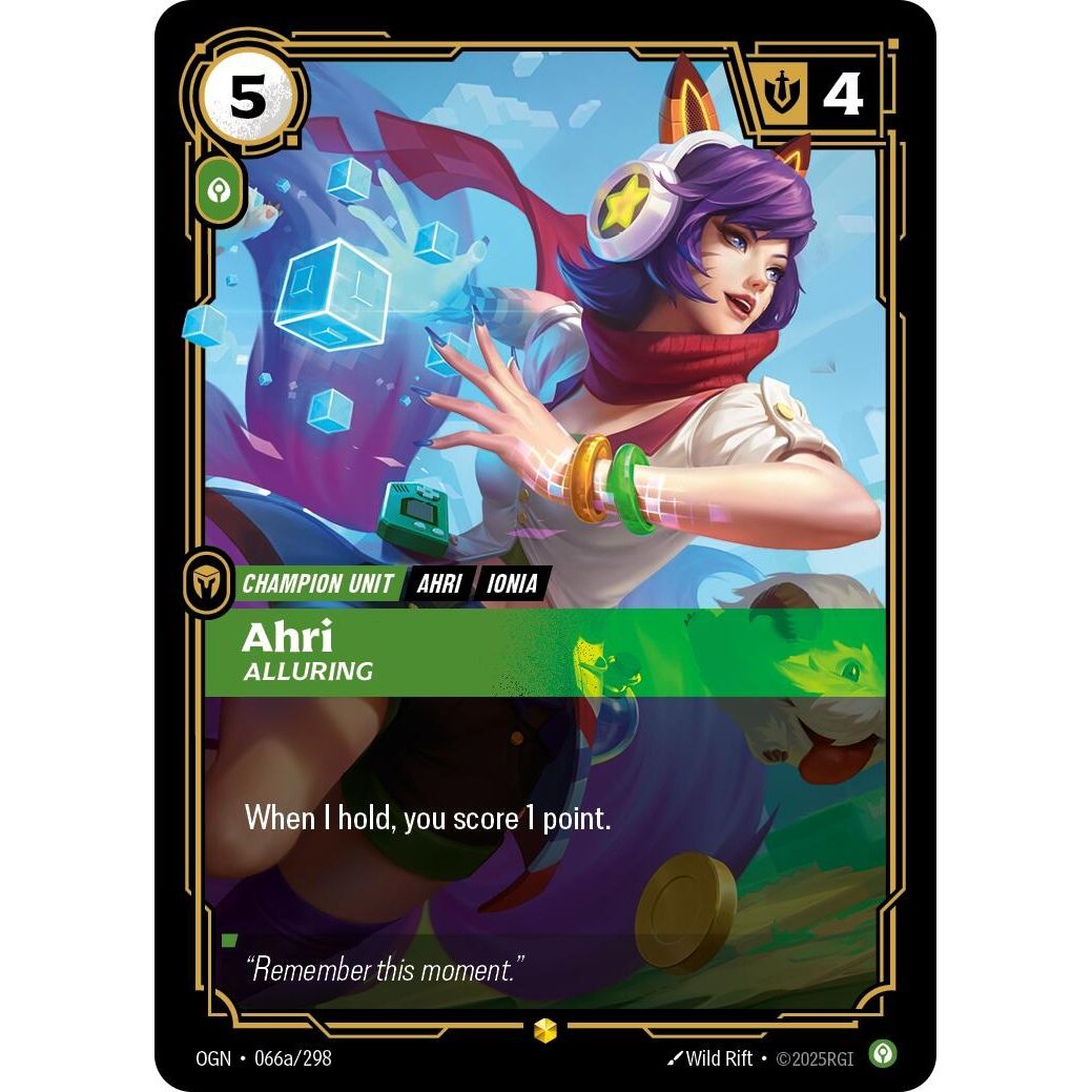 Image for Ahri - Alluring (Alternate Art) (066a/298) (OGN) - Riftbound: League of Legends Trading Card Game
