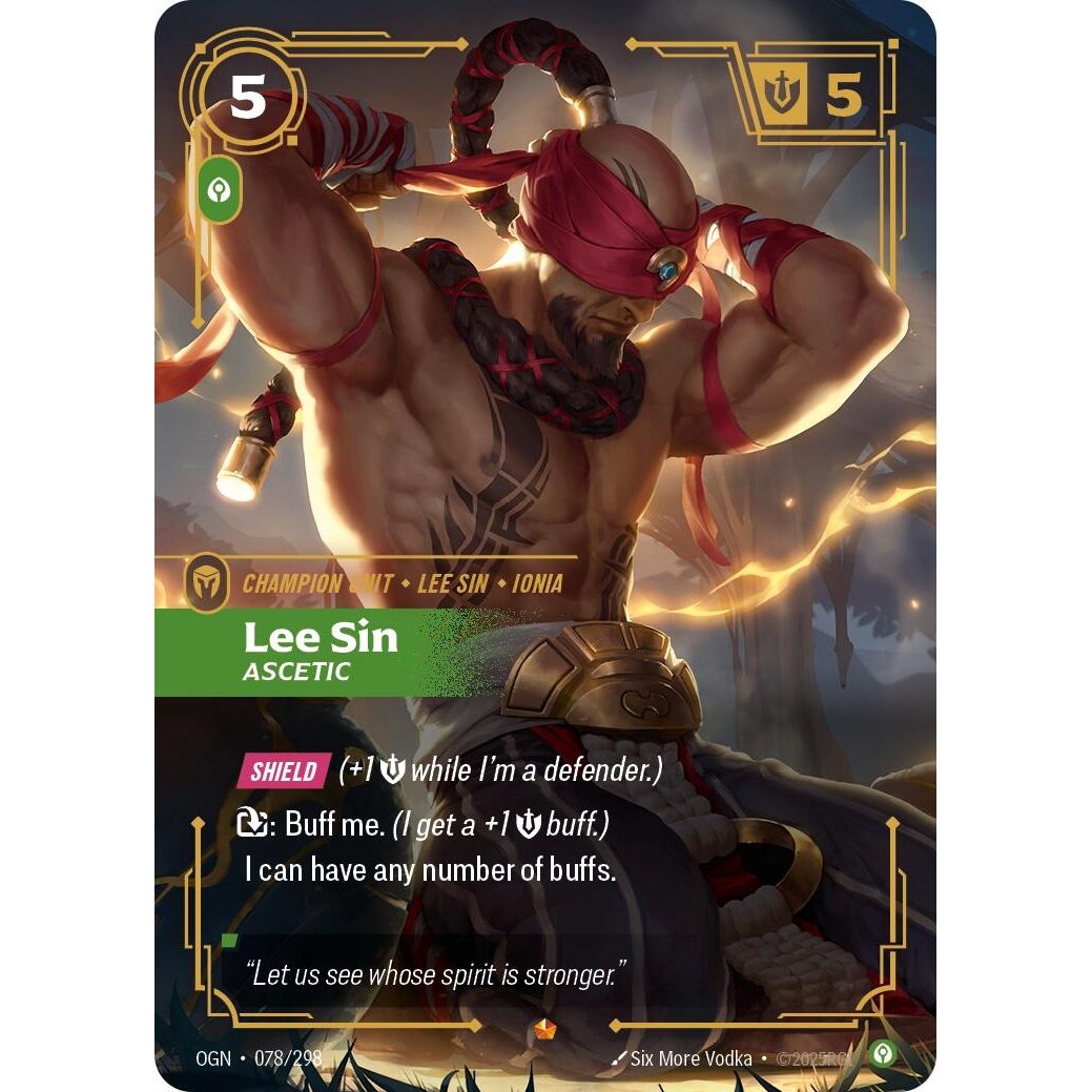 Image for Lee Sin - Ascetic (078/298) (OGN) - Riftbound: League of Legends Trading Card Game