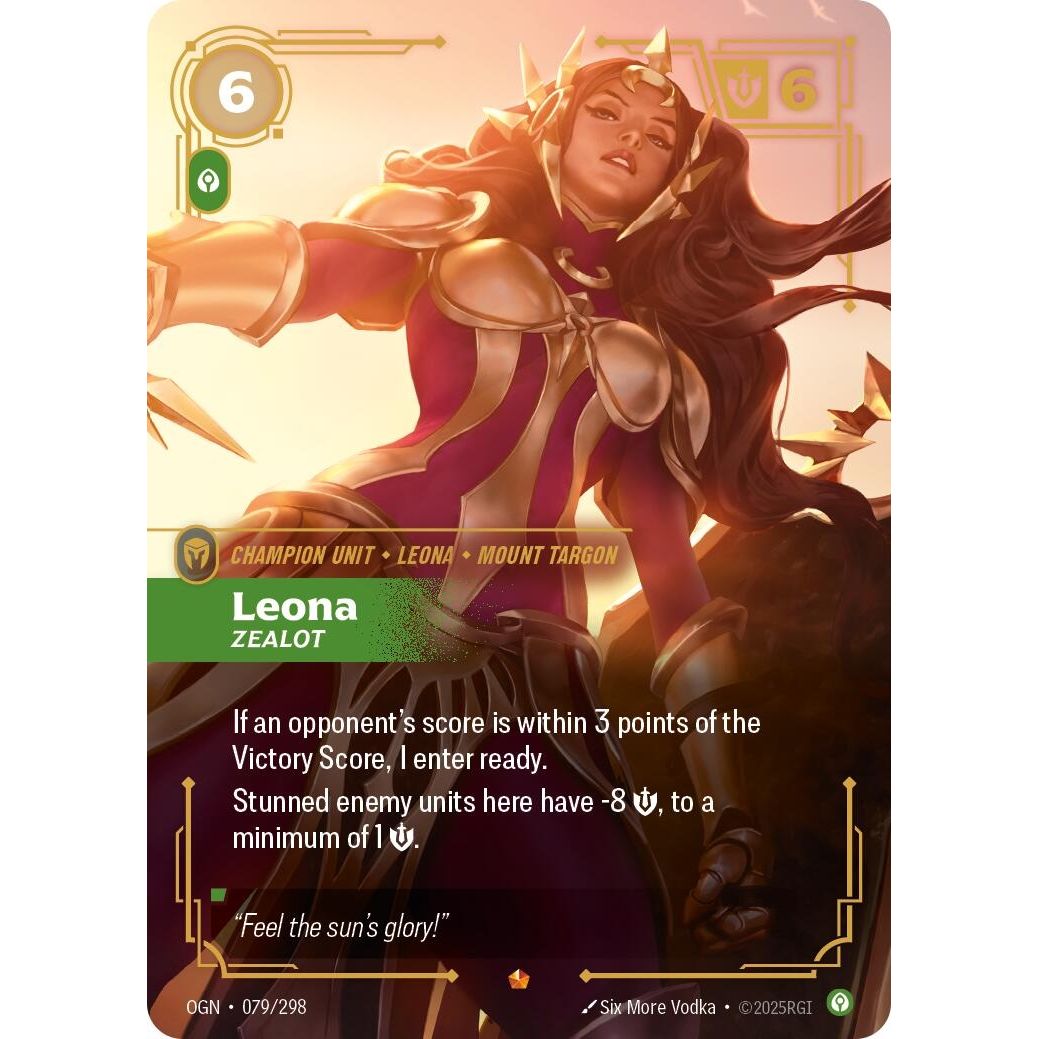 Image for Leona - Zealot (079/298) (OGN) - Riftbound: League of Legends Trading Card Game