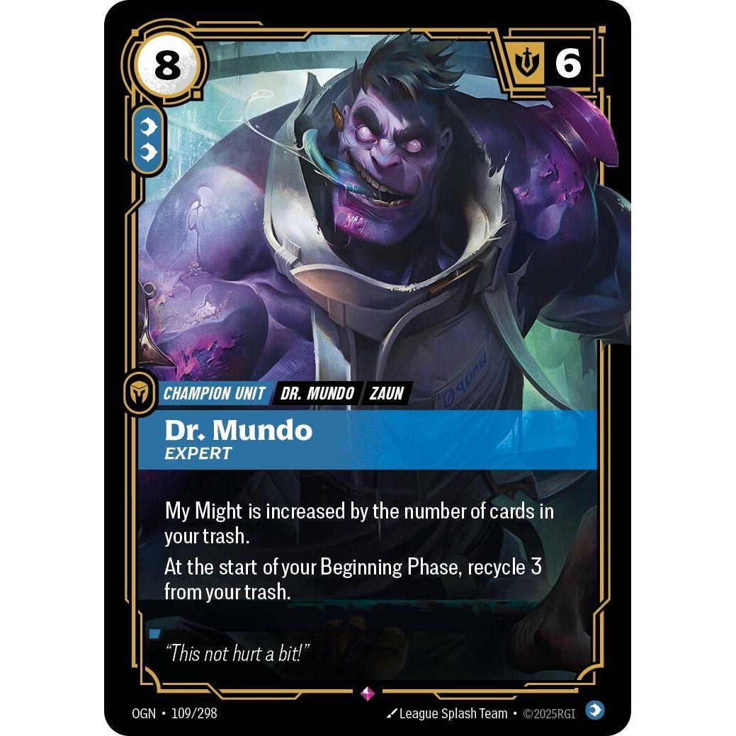 Image for Dr. Mundo - Expert (109/298) (OGN) - Riftbound: League of Legends Trading Card Game