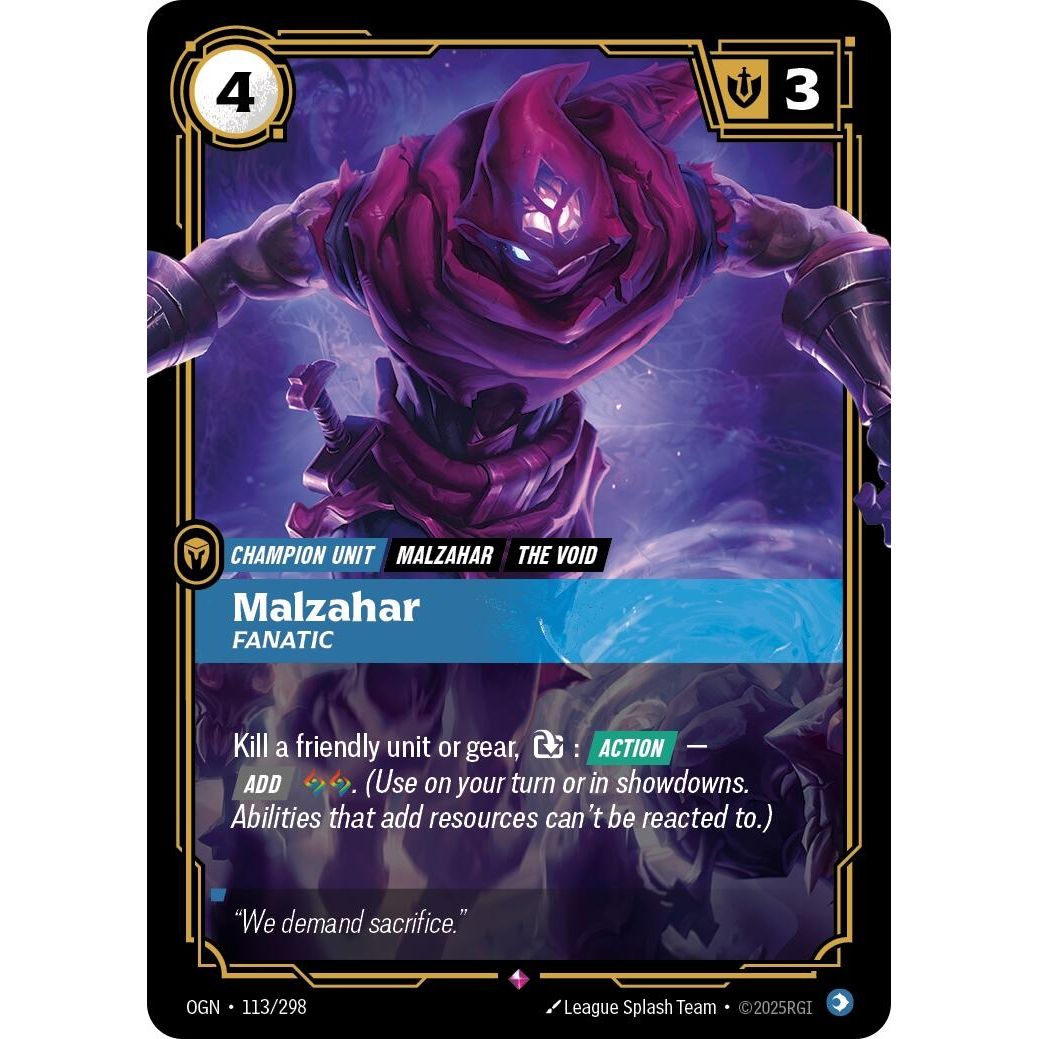 Image for Malzahar - Fanatic (113/298) (OGN) - Riftbound: League of Legends Trading Card Game