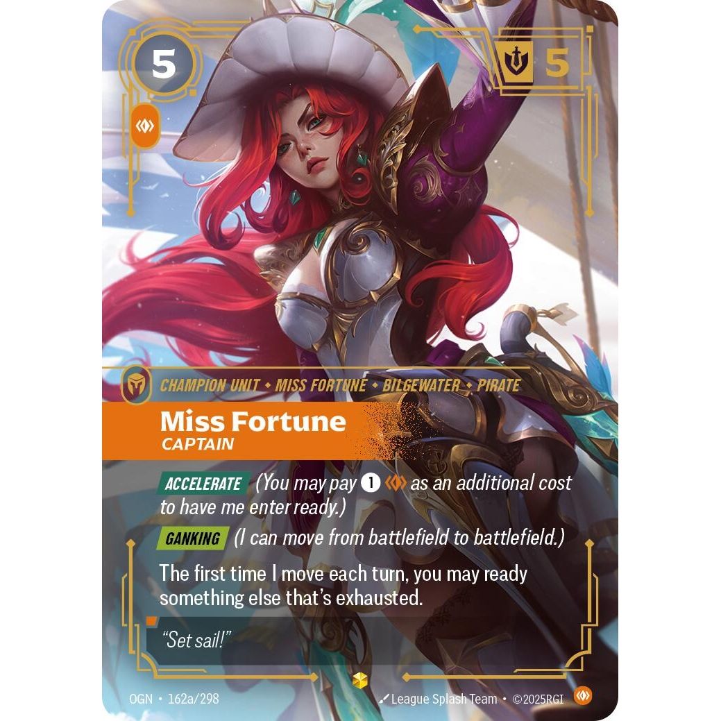 Image for Miss Fortune - Captain (Alternate Art) (162a/298) (OGN) - Riftbound: League of Legends Trading Card Game
