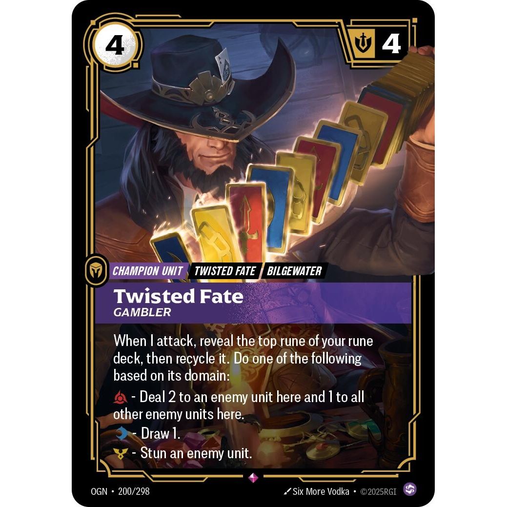 Image for Twisted Fate - Gambler (200/298) (OGN) - Riftbound: League of Legends Trading Card Game