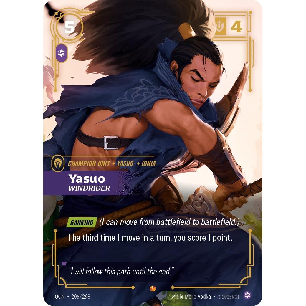 Image for Yasuo - Windrider (205/298) (OGN) - Riftbound: League of Legends Trading Card Game