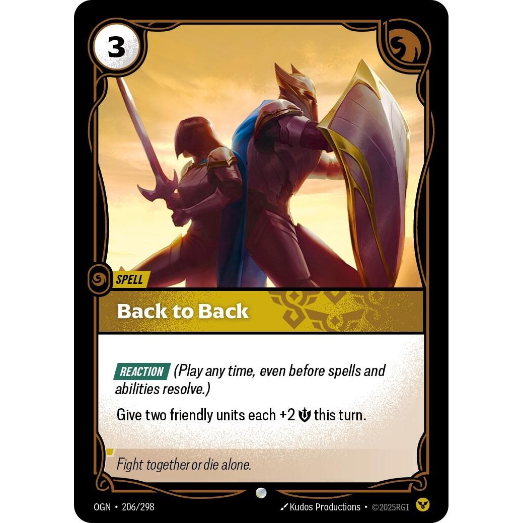 Image for Back to Back (206/298) (OGN) - Riftbound: League of Legends Trading Card Game