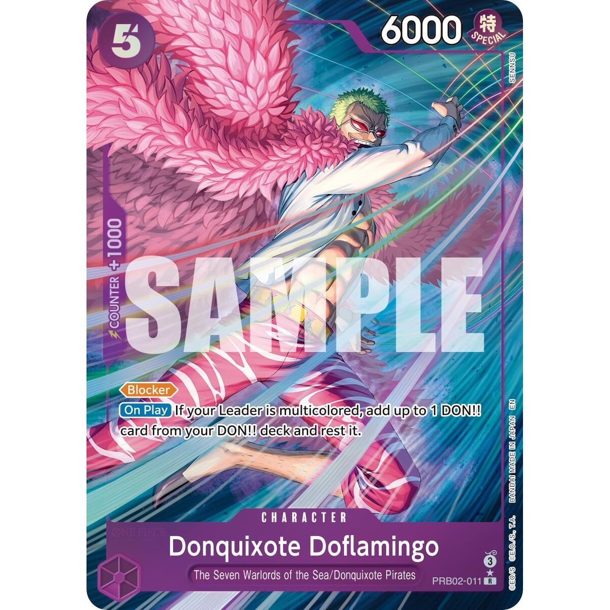 Image for Donquixote Doflamingo (Alternate Art) (PRB02-011) (PRB-02) - One Piece Card Game
