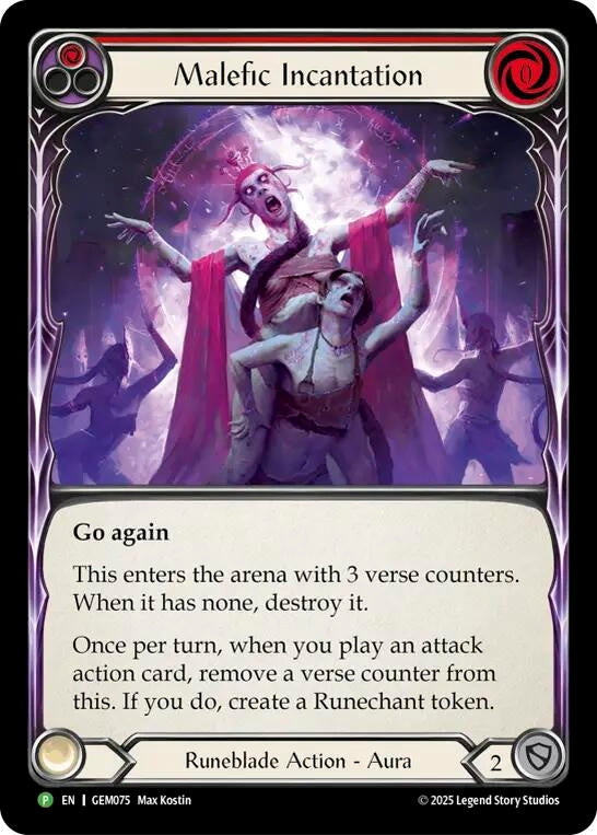 Image for Malefic Incantation (GEM075) (GEM) - Flesh and Blood TCG