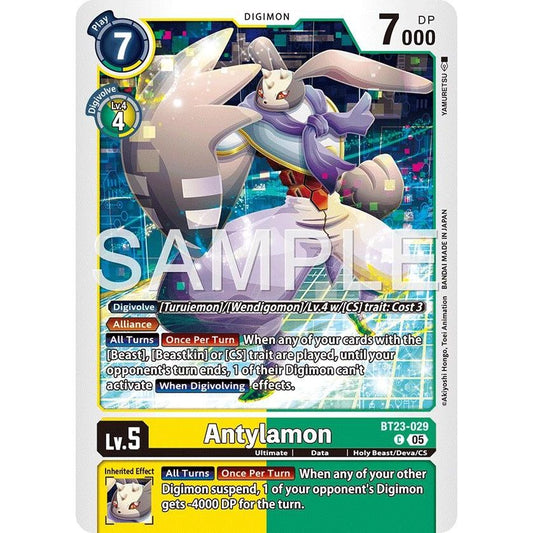 Image for Antylamon (BT23-026 C) (BT-23) - Digimon Card Game