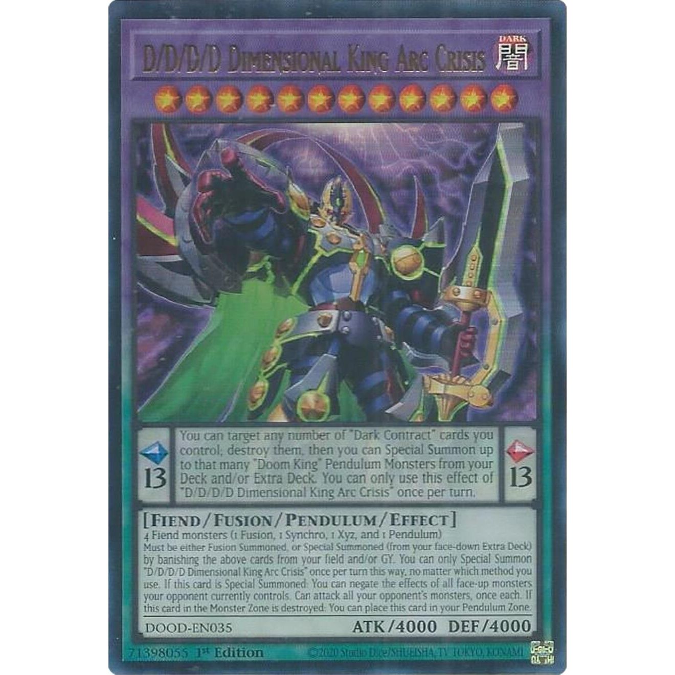 Image for D/D/D/D Dimensional King Arc Crisis (DOOD-EN035) (DOOD) - YuGiOh