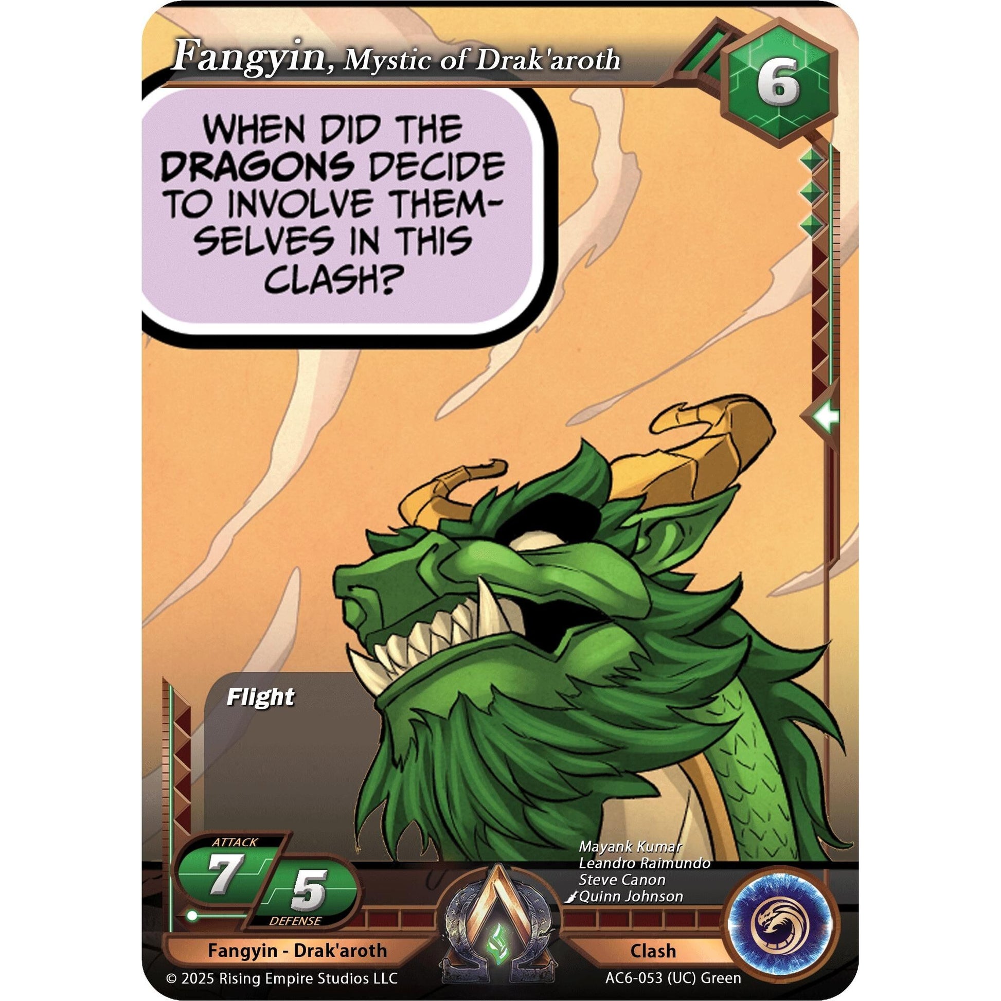 Image for Fangyin, Mystic of Drak'aroth (AC6-053) (AC06) - Alpha Clash