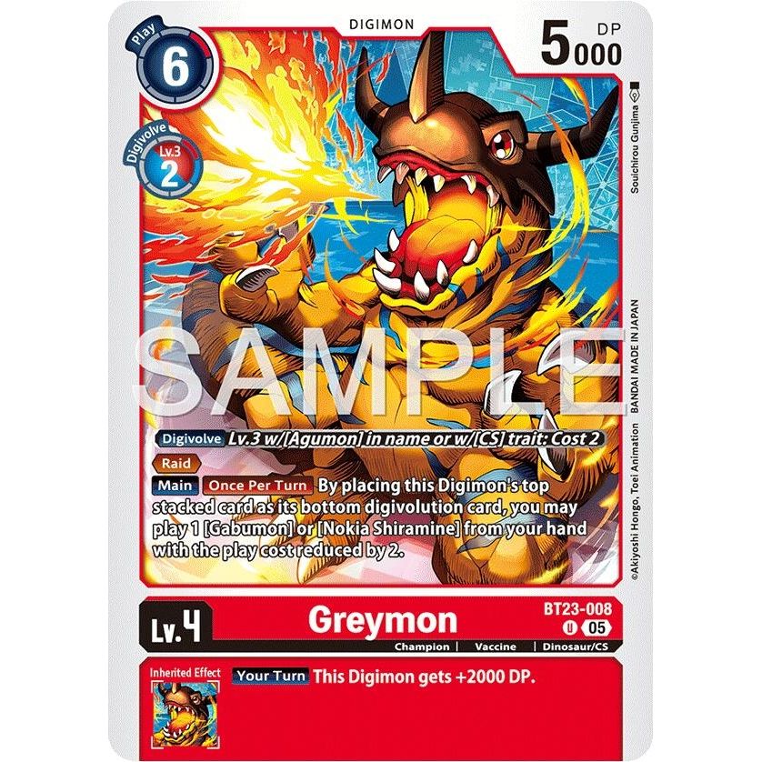 Image for Greymon (BT23-008 U) (BT-23) - Digimon Card Game