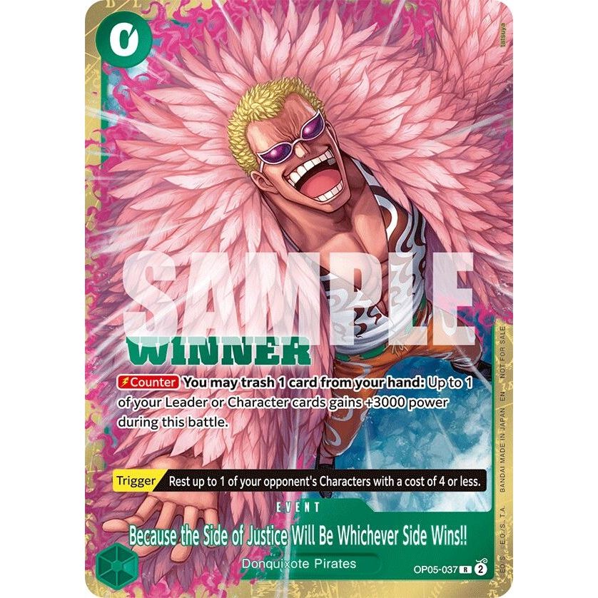 Image for Because the Side of Justice Will Be Whichever Side Wins!! (Winner Pack 2025 Vol. 4) (OP05-037) (OP-PR) - One Piece Card Game