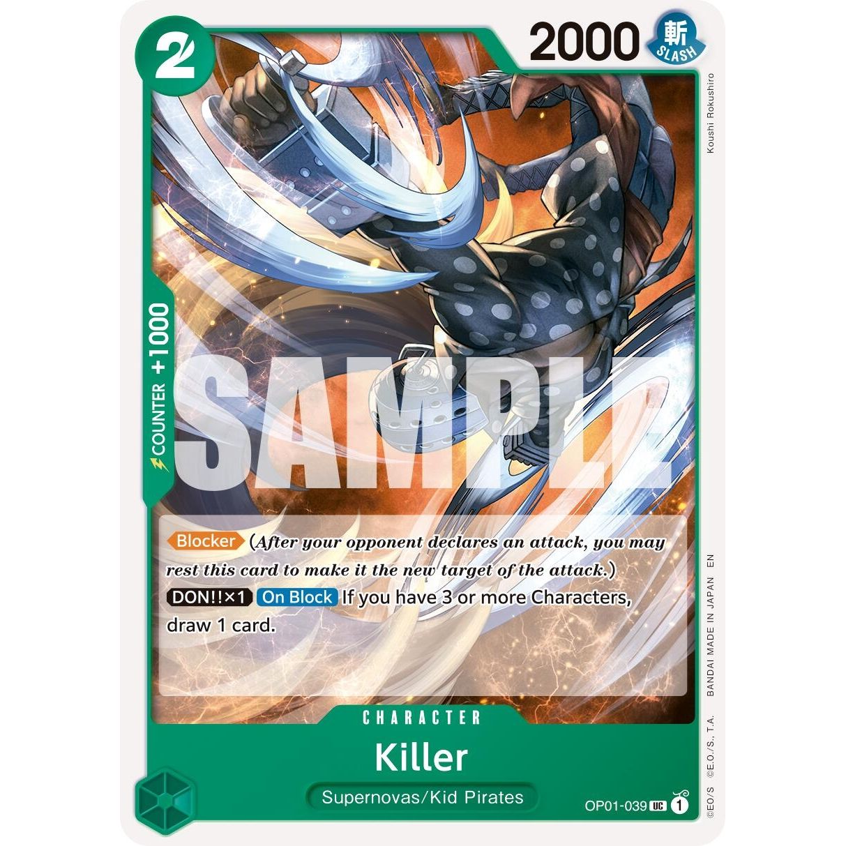 Image for Killer (Reprint) (OP01-039) (PRB-02) - One Piece Card Game