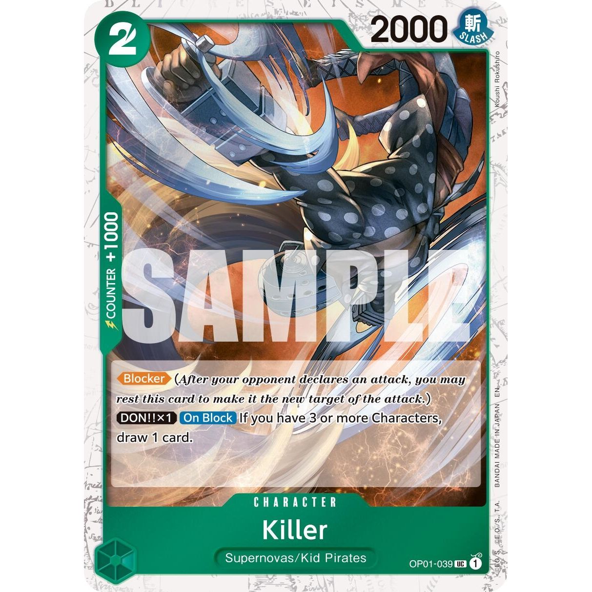Image for Killer (Pirate Foil) (OP01-039) (PRB-02) - One Piece Card Game
