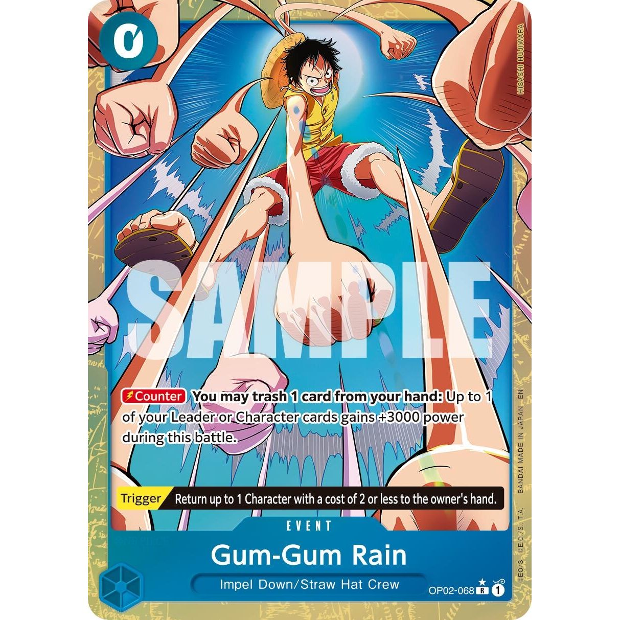 Image for Gum-Gum Rain (Alternate Art) (OP02-068) (PRB-02) - One Piece Card Game
