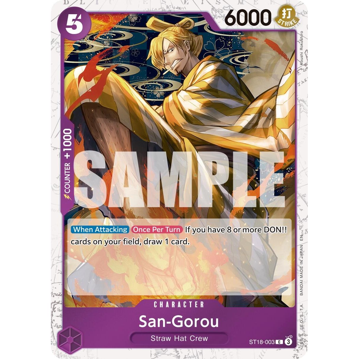 Image for San-Gorou (Pirate Foil) (ST18-003) (PRB-02) - One Piece Card Game