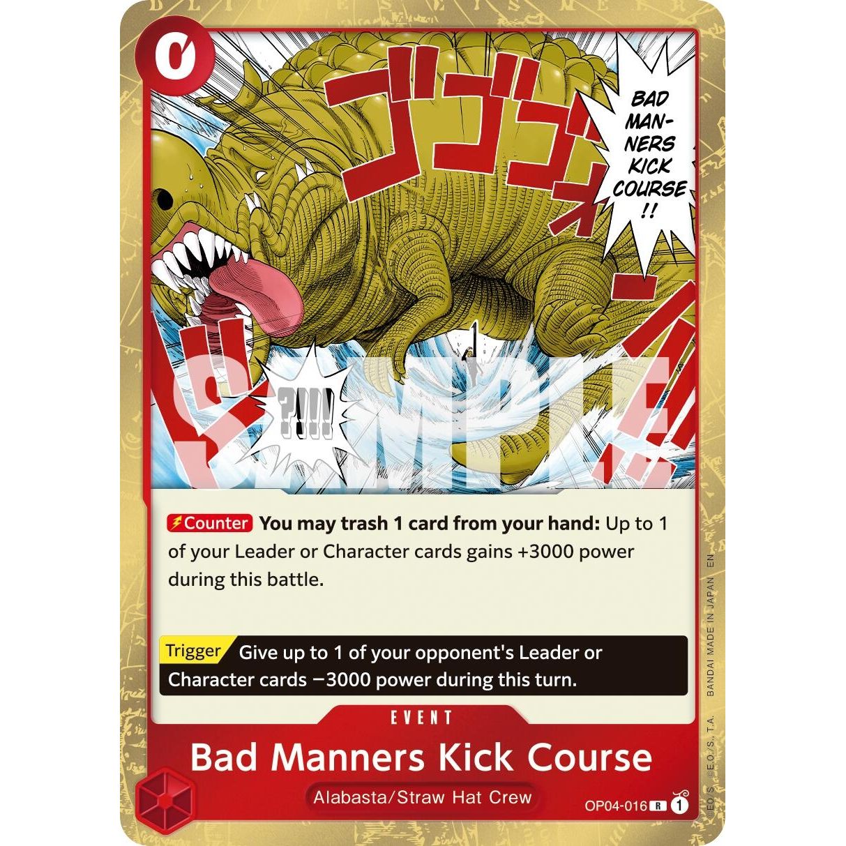 Image for Bad Manners Kick Course (Reprint) (OP04-016) (PRB-02) - One Piece Card Game